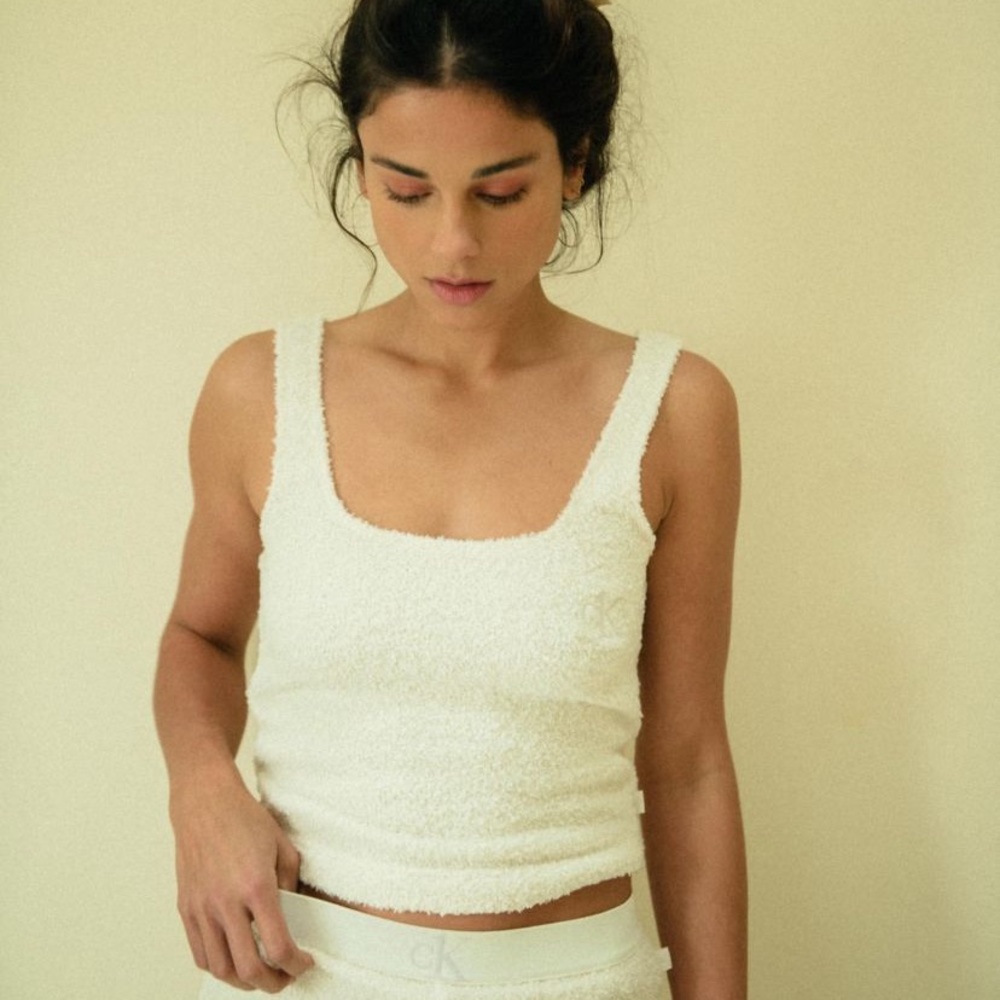Calvin Klein CK One Plush Sleep Bra Top NWT Size S - Ivory